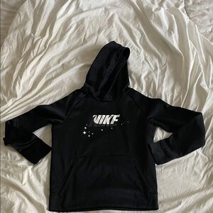 Nike Kids Black Hoodie with White Logo